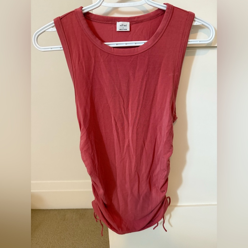 Wilfred tank top with side ruching and ties